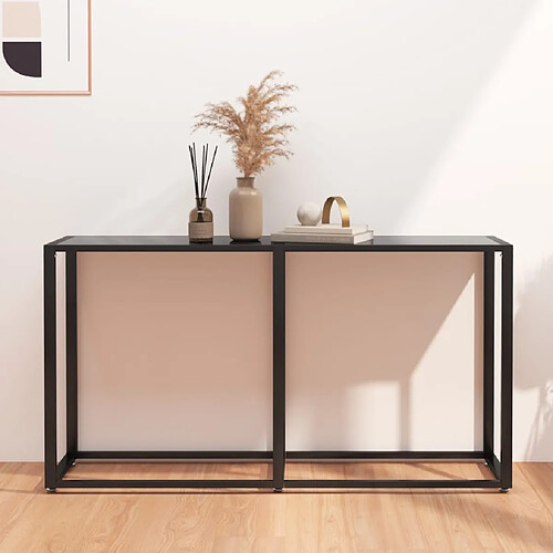 vidaXL Table console Noir 140x35x75,5 cm Verre trempé