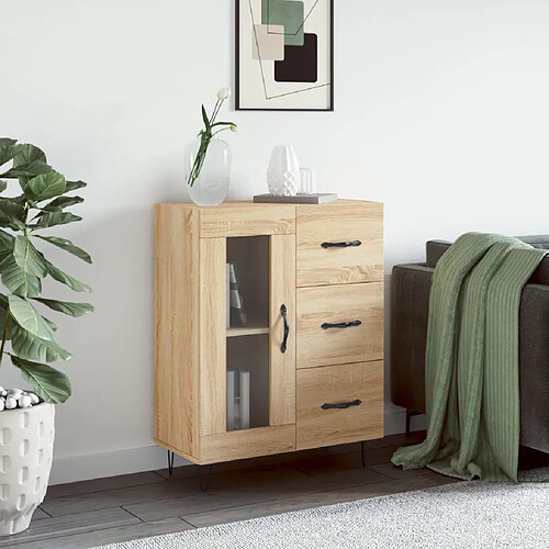 Maison Chic Buffet,Meuble de Rangement,commode pour salon,Cuisine chêne sonoma 69,5x34x90 cm bois d'ingénierie -MN91076