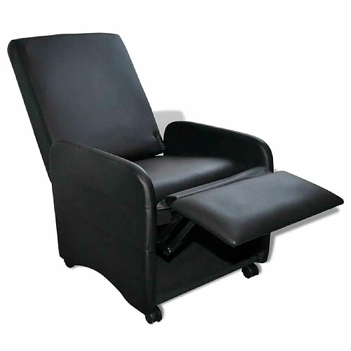 Maison Chic Fauteuil Relax pour salon | Fauteuil pliable Noir Similicuir -GKD23821