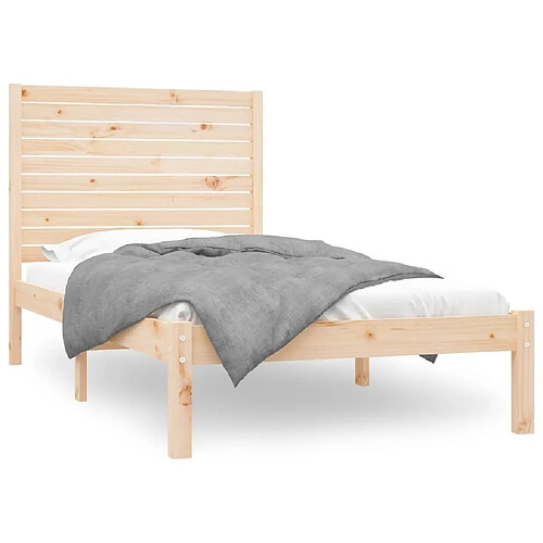 Maison Chic Lit Moderne Chambre - Cadre/structure de lit pour adulte Bois massif 100x200 cm -MN61435