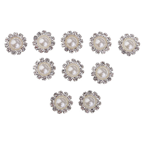 10 pièces rondes perles strass boutons embellissements 10mm or