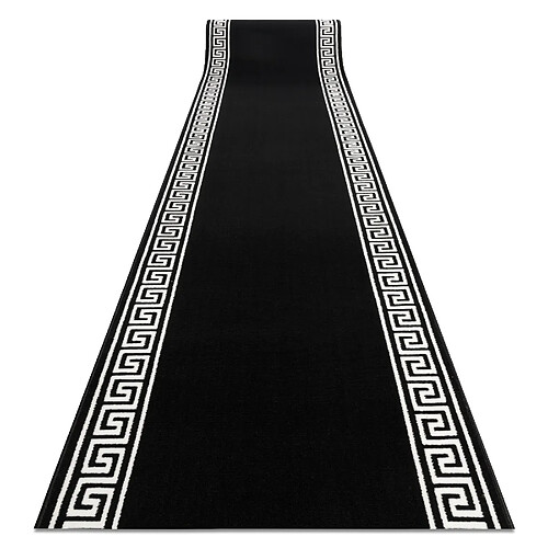 RUGSX TAPIS DE COULOIR BCF MORAD Grek grec noir 70 cm 70x590 cm