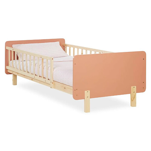 Homestyle4U Lit à barreaux rouge 90x200 Sommier