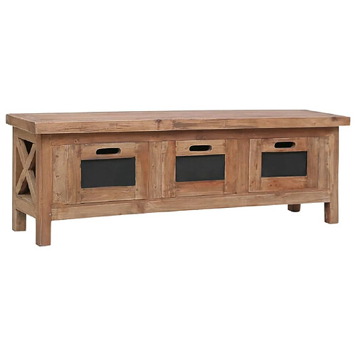 Maison Chic Meuble TV scandinave avec 3 tiroirs - Banc TV pour salon 120x30x40 cm Bois d'acajou massif -MN93823