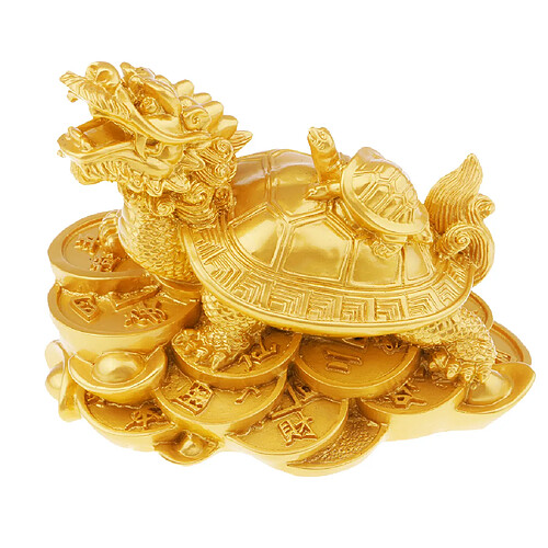 dragon chinois tortue figurine statue résine ornements décor à la maison artisanat or