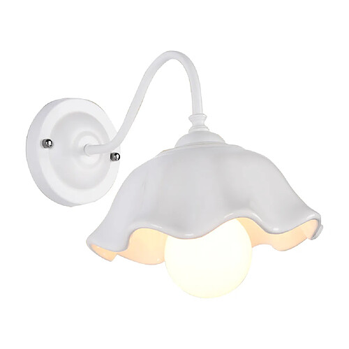 Universal Applique murale à fleurs, 220V E27 sans ampoule Lampe de chevet de chambre, simple lampe en fer moderne et créative, noir