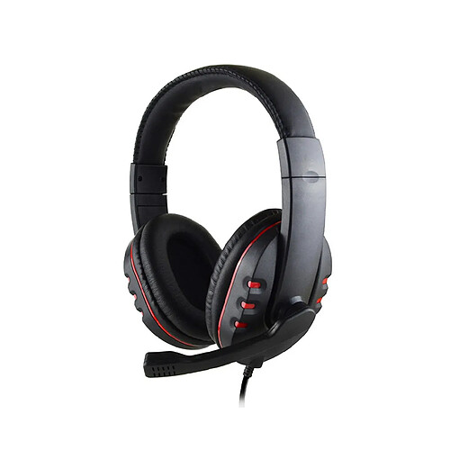 LUUCOZK Casque de jeu filaire avec basses puissantes pour consoles de jeu/PC/téléphones portables - Noir/rouge