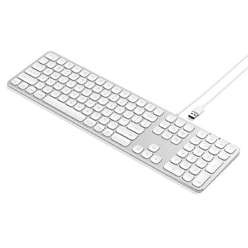 Satechi Clavier Filaire USB-A QWERTY en Aluminium avec Touches Ultra-réactives Argent