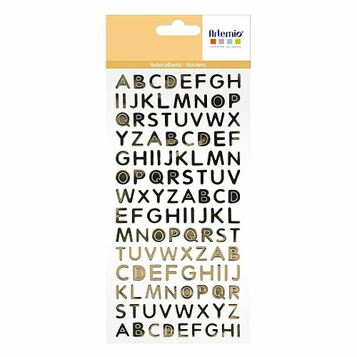 Artemio Alphabet autocollant en PVC - Doré