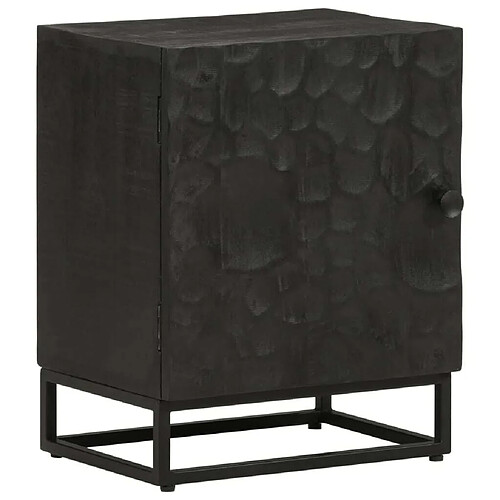 Maison Chic Table de chevet - Table de Nuit noir 40x30x50 cm bois massif manguier et fer