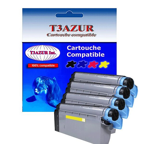 T3Azur 4 Toners Laser compatible OKI C612