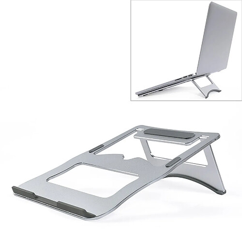 Wewoo Support d'ordinateur portable de fixation pour ordinateur portablesupport de bureau en alliage d'aluminiumsupport à deux niveauxtaille 21x26cm Argent