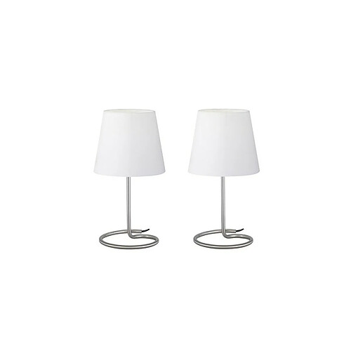 REALITY Lampe Twin Nickel Mat Blanc 2x40W E14