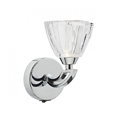 Luminaire Center Applique murale Vito chrome poli et verre moulé 1 ampoule