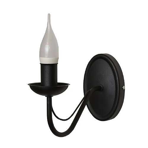 Lumière Bougie Applique Noire 25cm