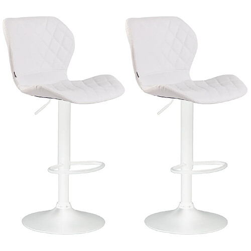 Non Lot de 2 tabourets de bar liège simili cuir blanc