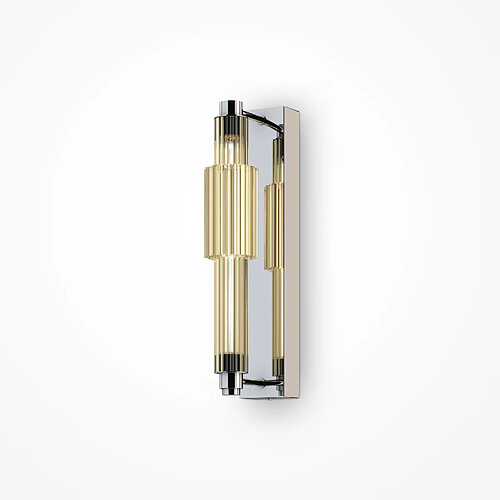 MAYTONI Applique murale LED intégrée moderne chrome, abat-jour cognac, 3000K