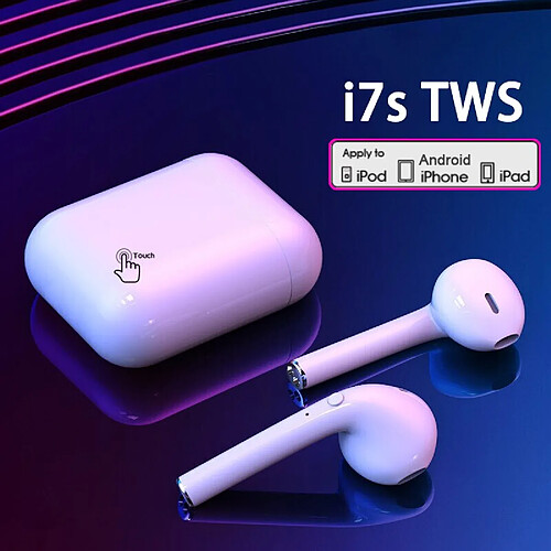 GUPBOO i7s tws Bluetooth 5.0 Casque sans fil Casque de sport Casque avec micro et boîtier de charge Écouteurs pour tous les téléphones intelligents