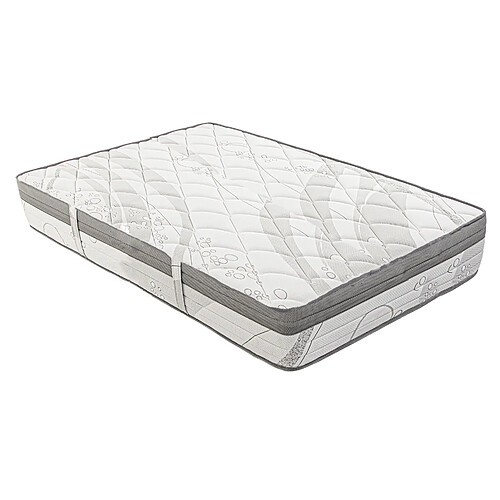 Visiodirect Matelas réversible BELA mousse mémoire de forme, ferme, indépendance du couchage, avec face été/hiver 140x200x26cm