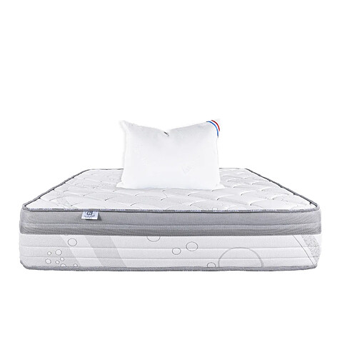 LUXURY LITERIE Matelas 90x190 cm, Relaxation, 26cm, Ressorts Ensachés, Mousse Haute Densité, ergonomique, Soutien ferme + Oreiller