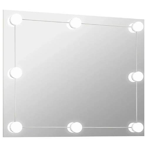 Maison Chic Miroir mural Rectangulaire | Miroir Décoration sans cadre avec lampes LED pour Maison Salle de Bain Verre -GKD71108