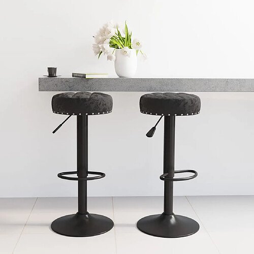 vidaXL Tabourets de bar lot de 2 Noir Velours