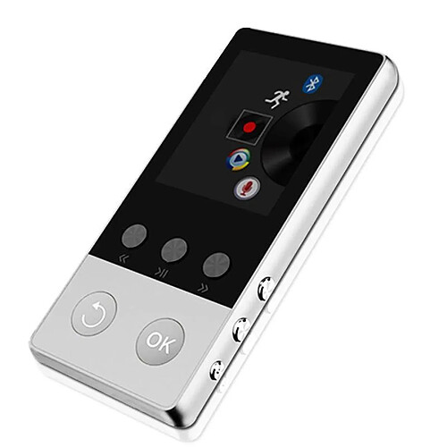 Universal Lecteur MP3 Bluetooth métallique 8GB intégré 8G HiFi sans perte de musique avec podomètre et haut-parleur (argent) |