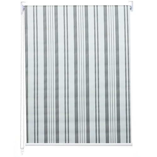 Decoshop26 Store enrouleur de fenêtre occultant protection solaire store à tirage latéral 50x160cm opaque gris blanc 04_0004422