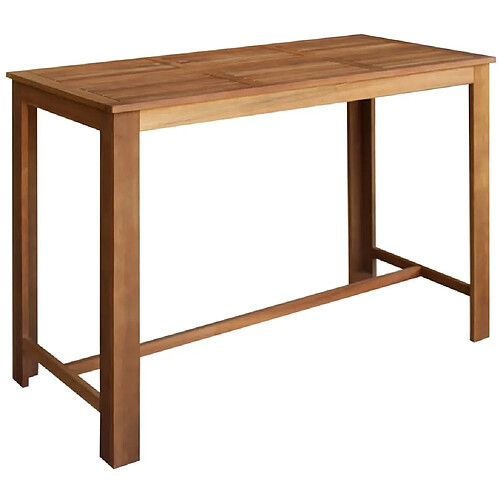 vidaXL Table de bar Bois d'acacia massif 150x70x105 cm