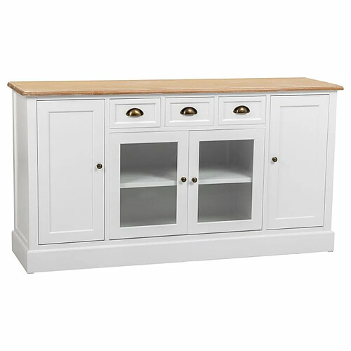 Buffet Alexandra House Living Blanc Marron Alliage de Zinc Bois MDF 40 x 80 x 150 cm