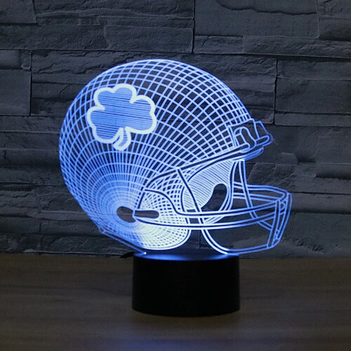 Wewoo Lampe Rugby Hat Flower Shape 3D Coloré LED Vision Light de Table16 Couleurs Version Télécommande