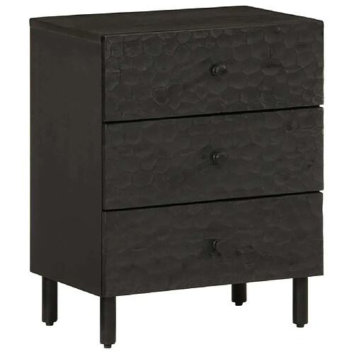 Maison Chic Table de chevet - Table de Nuit noir 50x33x60 cm bois de manguier massif