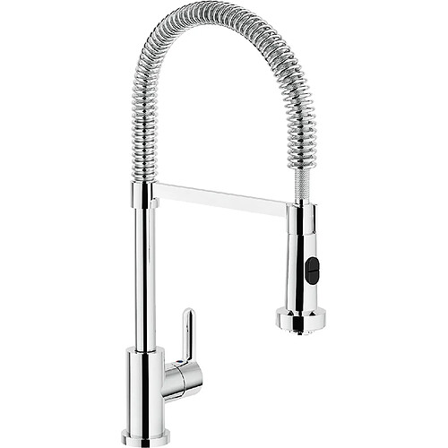 Nobili Rubinetterie AB87300/3CR ABC Robinet Mitigeur pour Évier avec Douchette 2 Fonctions-Pull Down Inverseur Chrome