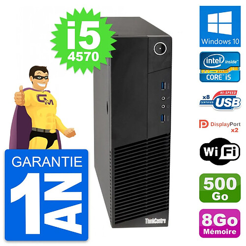 PC Lenovo ThinkCentre M83 SFF Intel i5-4570 RAM 8Go Disque 500Go Windows 10 Wifi · Occasion