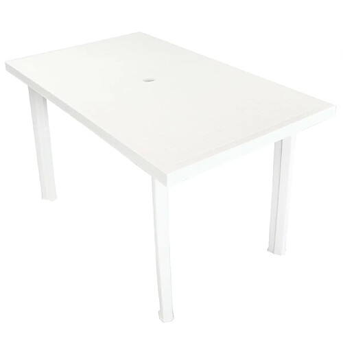 vidaXL Table de jardin Blanc 126 x 76 x 72 cm Plastique