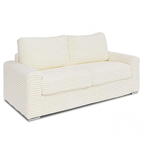 Inside 75 Canapé convertible EXPRESS BILBAO couchage 120 cm matelas 16 cm sommier LATTES velours ivoire