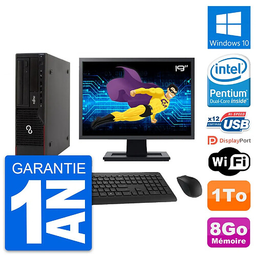 PC Fujitsu E910 DT Ecran 19" Intel G630 RAM 8Go Disque Dur 1To Windows 10 Wifi · Occasion