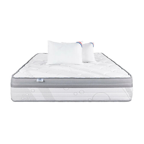 LUXURY LITERIE Matelas 180x200 cm, ViscoPlus, 26 cm, mémoire de forme, ferme, face été/hiver + 2 oreillers