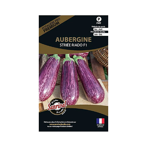 Sanrival Graines potagères premium aubergine Striée radio