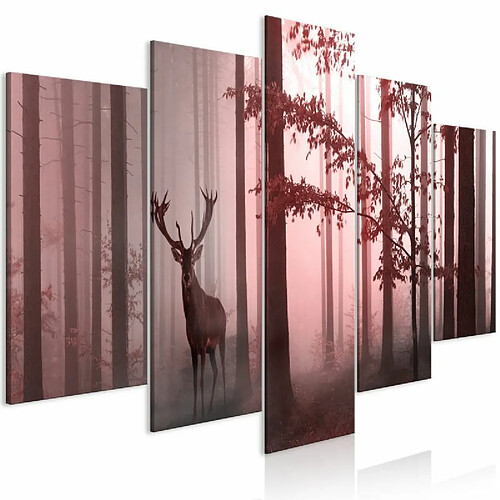 Paris Prix Tableau Imprimé 5 Panneaux Morning Wide Pink 100 x 200 cm