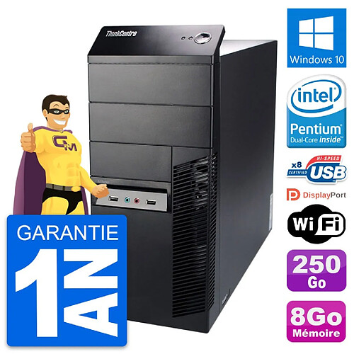 PC Tour Lenovo ThinkCentre M91p Intel G630 RAM 8Go Disque 250Go Windows 10 Wifi · Occasion