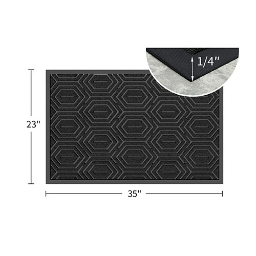 LUUCOZK Tapis de porte avant antidérapant pour entrée intérieure – Noir-45x75cm