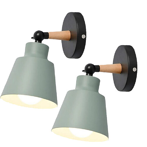 Stoex Lot de 2 Moderne Applique Murale Industrielle en Métal Luminaires E27 Edison Loft Lampe pour Café Bar Couloir Salle à Manger Salon Chambre (Ver