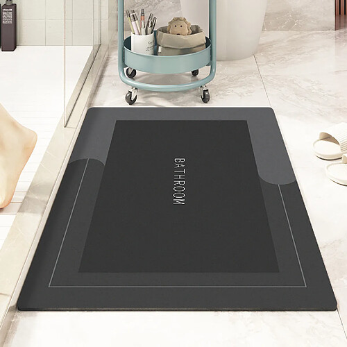 LUUCOZK Tapis de bain antidérapants absorbants à séchage rapide pour salle de bain - Gris foncé - Rectangulaire-50 x80CM