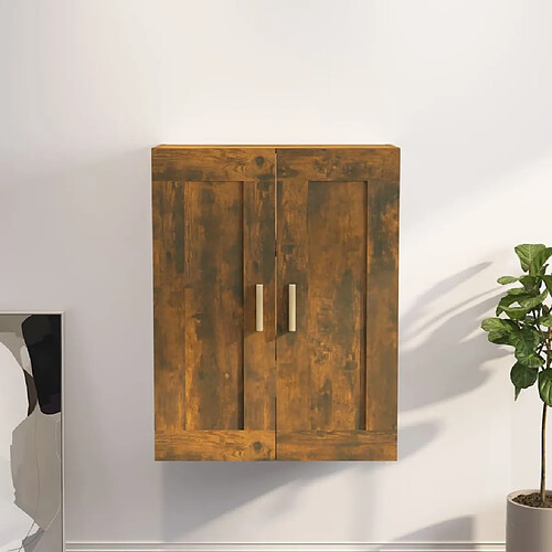 Maison Chic Armoire murale,Meuble de Rangement,Armoire Suspendue Chêne fumé 69,5x32,5x90 cm Bois d'ingénierie -MN42350