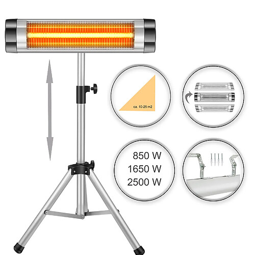 AREBOS Chauffage Radiant Infrarouge 2500 Watt Élictrique Intérieur Et Extérieur