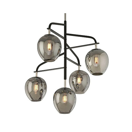 TROY LIGHTING Suspensions Odyssey 5x40W E27 Noir Nickel