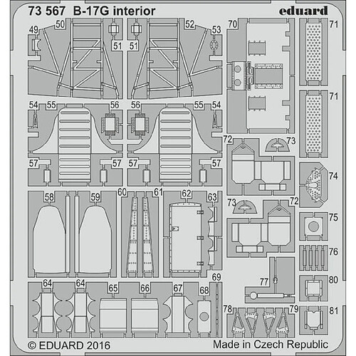 B-17G cockpit interior for Airfix - 1:72e - Eduard Accessories