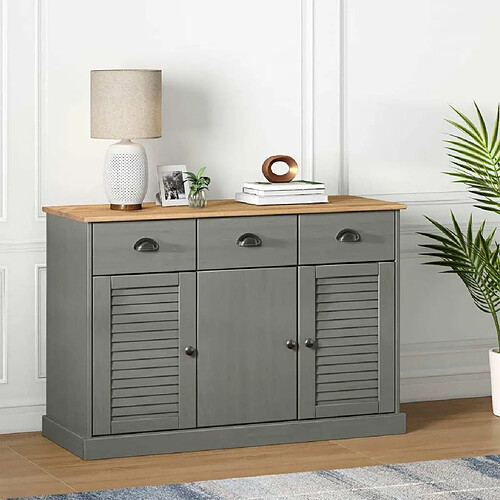 Maison Chic Buffet commode,console avec tiroirs pour rangement VIGO 113x40x75 cm gris bois massif de pin -MN22422