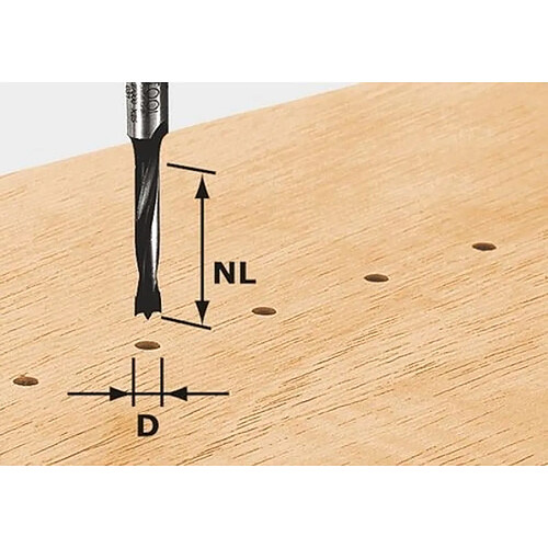 Fraise pour tourillons HW avec queue de 8mm FESTOOL HW D3/16 - 491065